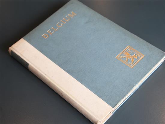 Brangwyn, Frank - Belgium, folio, half vellum, text by Hugh Stokes, introduction by Paul Lambotte, 52 wood